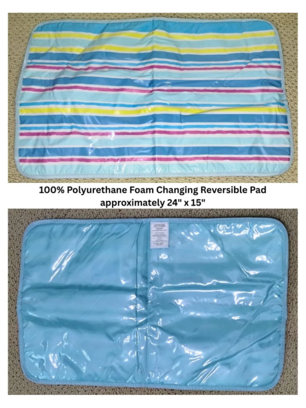 Zippered Diaper Tote Bag with Matching Changing Pad - One Size Blue and Brown